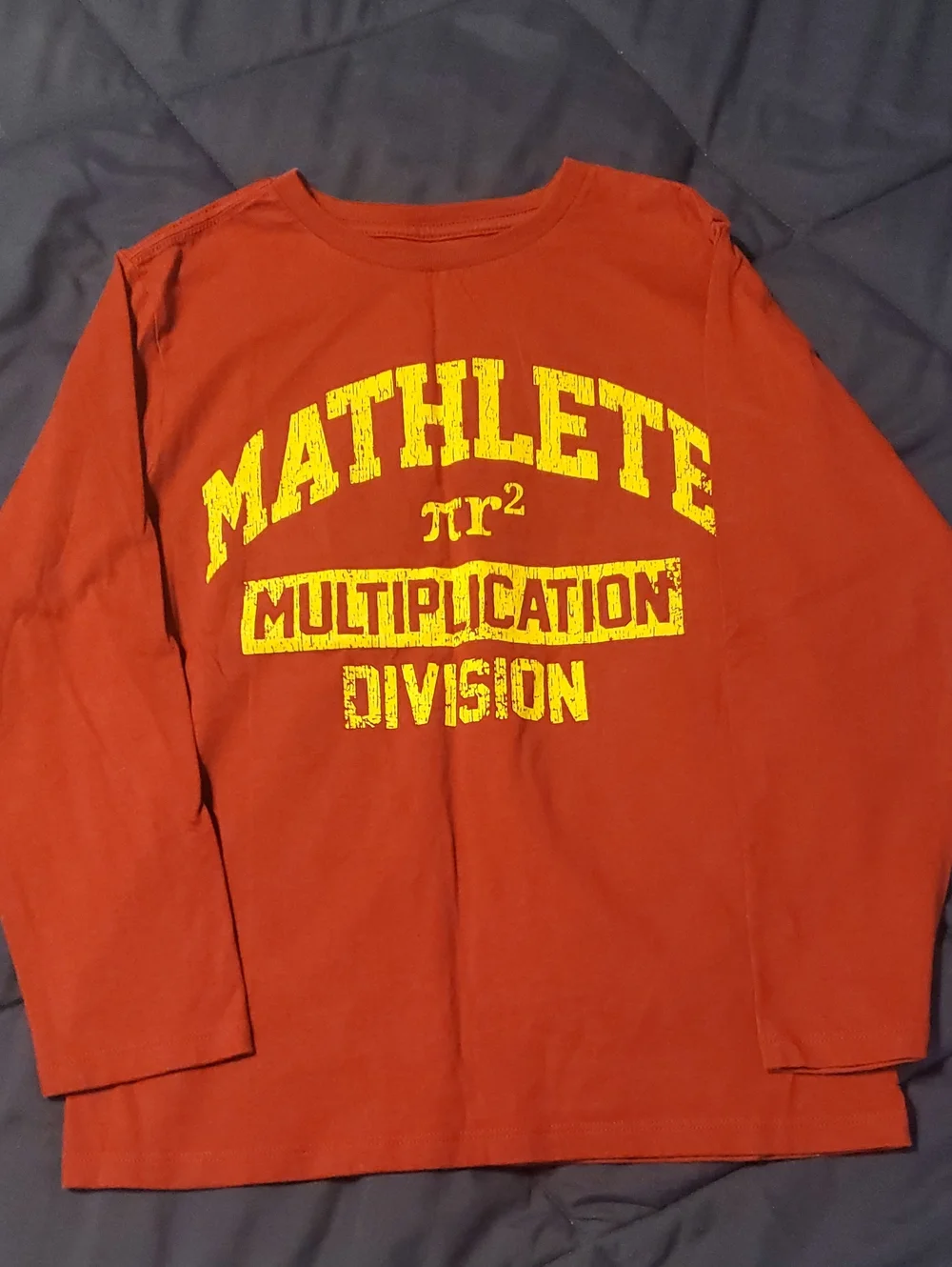 The Children's Place Rust Long Sleeve 'Mathlete' Tee with Yellow Print